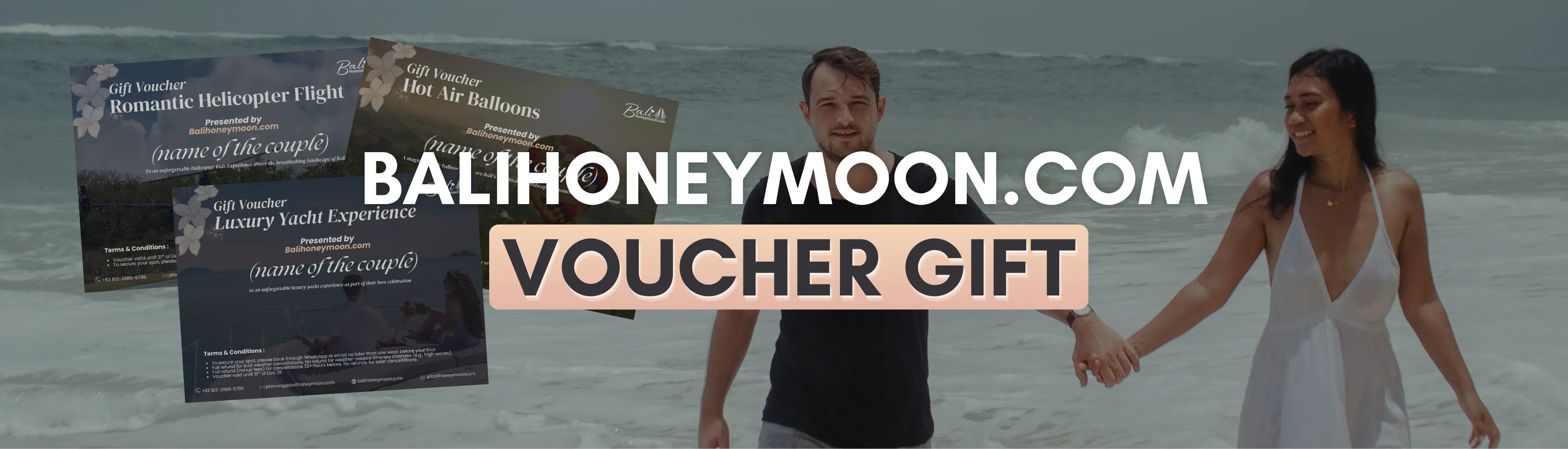 Turn Any of Our Couple Experiences into a Personalised Honeymoon Gift Voucher for Your Loved Ones.
