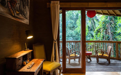 Great views from your bamboo cabin.
