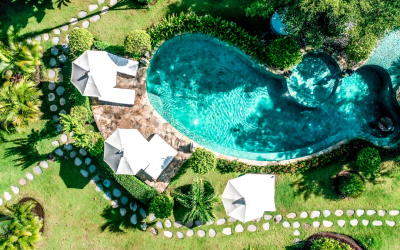 The pool area at Green Escape