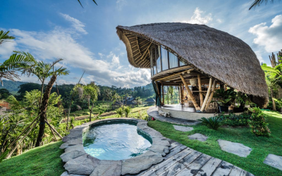 This cabin is inspired by the shape of an owl.