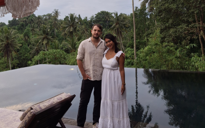 Beautiful jungle view during sunset before the experience