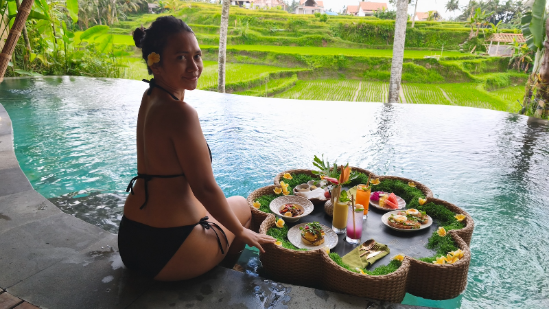 Floating Breakfast in Our Private Villa